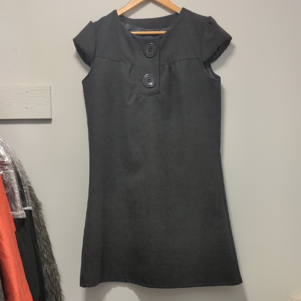 Chic Charcoal Wool Dress